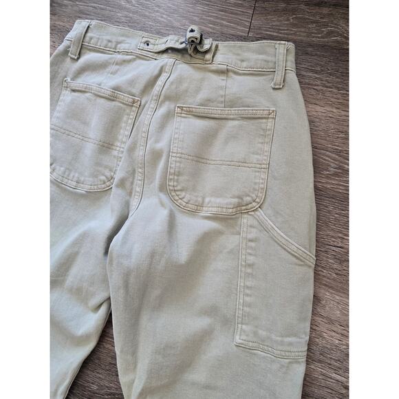 Old Navy Curvy Extra High Rise Sky Hi Straight Pants Women’s 8 Beige Utility - Picture 4 of 11
